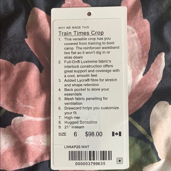 Lululemon Train Times Crop White - Picture 8 of 9